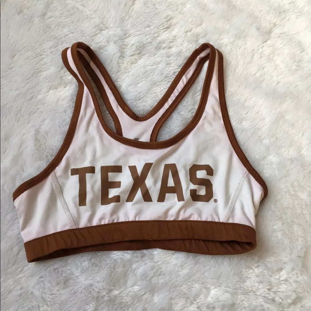 Texas Longhorn White Brown Sports Bra Size Medium
